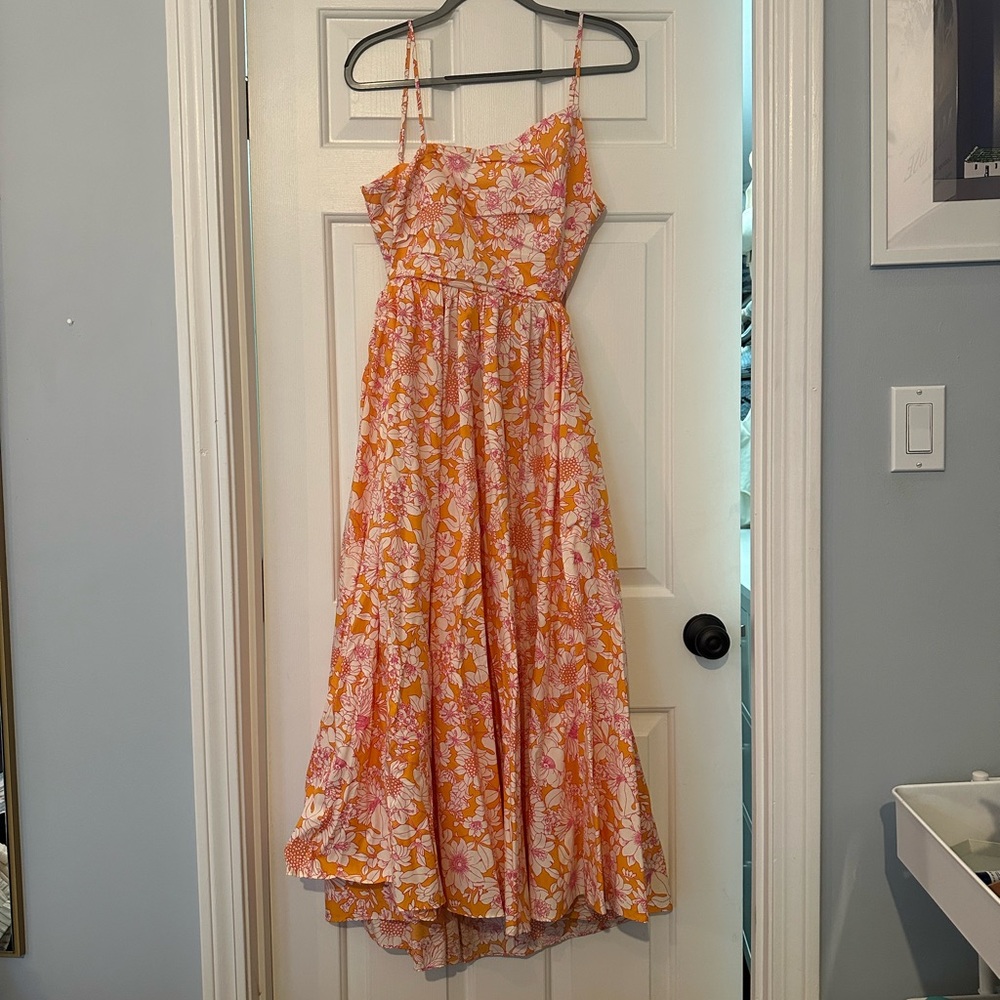 Orange floral dress